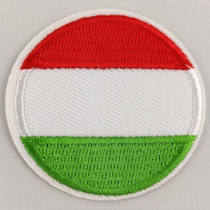 Hungary Round Flag Patch Badge Embroidered Iron On Applique Hungarian C/P