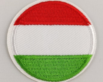 Hongrie Drapeau rond Patch Badge brodé en fer sur applique hongrois c/p