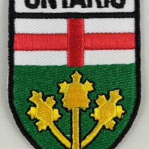 Ontario Province Shield Crest Patch Badge Embroidered Iron On Sew On Canada