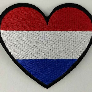 Netherlands Heart Flag Patch Badge Embroidered Iron On Applique C/P