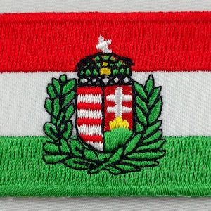 Hungary Coat of Arms Flag Patch Embroidered Iron On Applique Hungarian