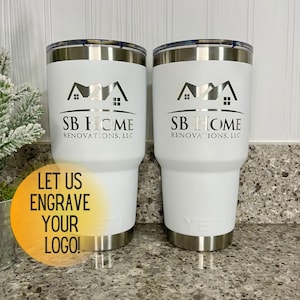Custom Logo Yeti® Tumbler, Company Logo,  Business Logo Tumbler, Laser Engraved Tumbler,  Logo Cup, Corporate Gift, 20 & 30 oz Yeti®