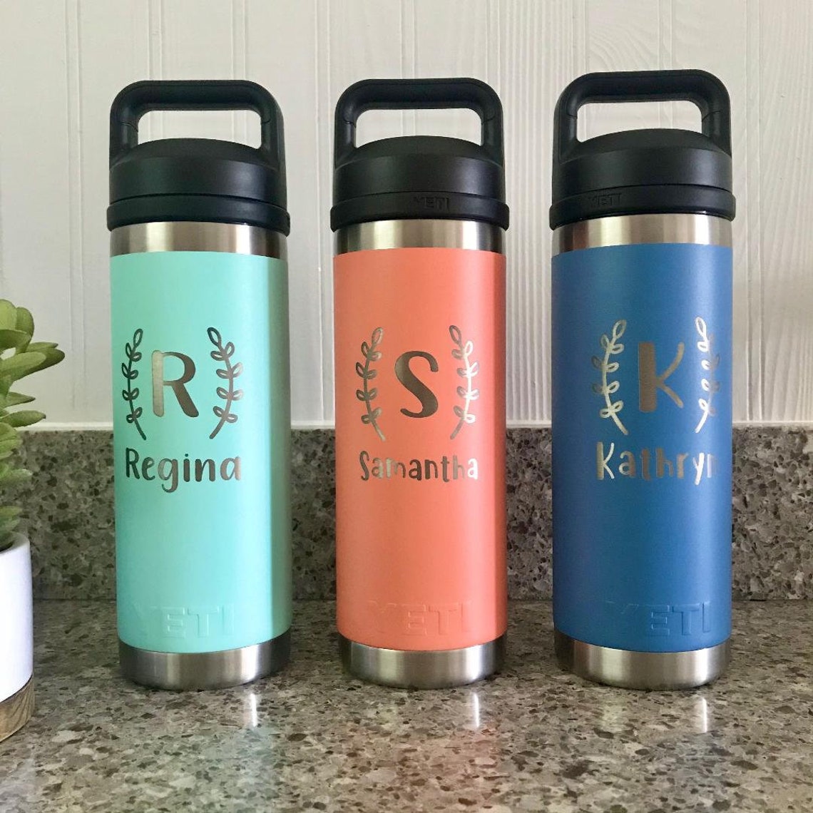 Custom Stainless Steel Yeti® Water Bottle Laser Engraved Etsy