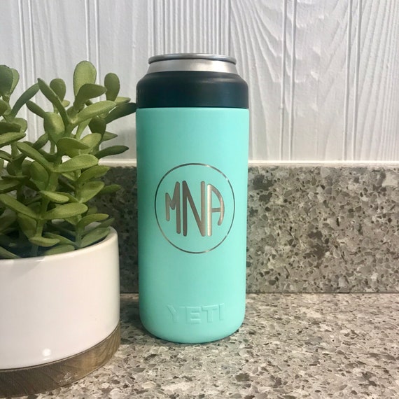 Yeti® 12oz Slim Can Insulator, Custom Engraved Slim Cozie, Monogrammed Yeti®,  Slim Colster® Gift, Personalized Yeti® Slim Can Cooler 