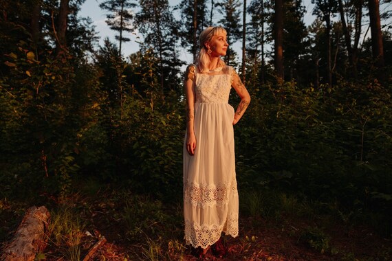 Sleeveless Floral Lace Gown