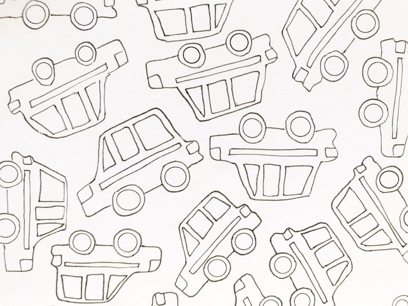 Cars Coloring Page Hearts Color Collage Pen Ink | Printable Download ...