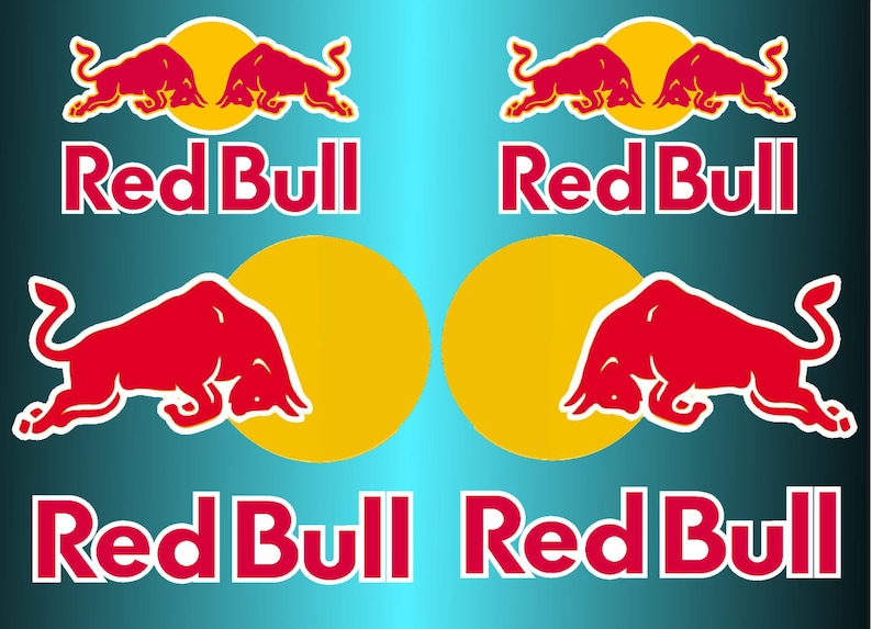 Red Bull 15CM Set Stickers x6 With No Background design Etsy