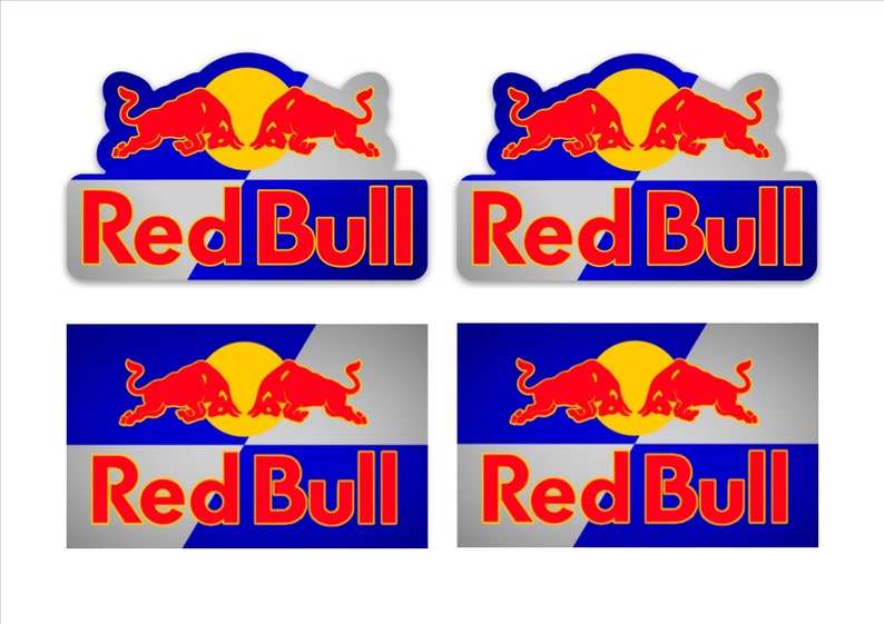 Red Bull stickers set Multi kleur achtergrond 9CM x 4 motor Etsy