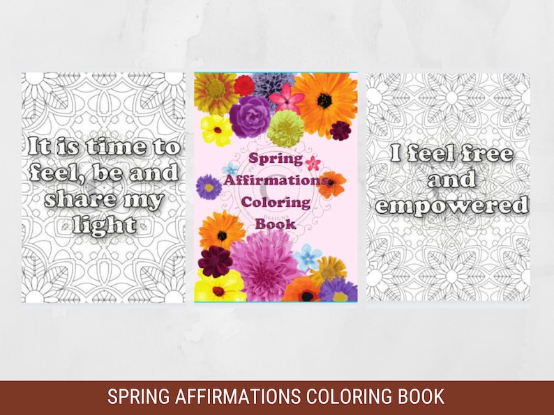 Printable Personal Use Spring Affirmations 15 Pg Coloring Book - Etsy