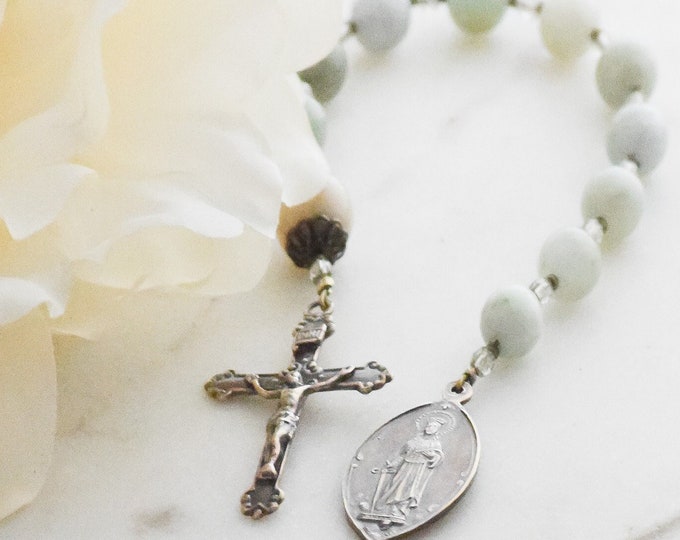 ST. DYMPHNA One Decade Pocket Rosary Tenner Catholic Rosary Breads