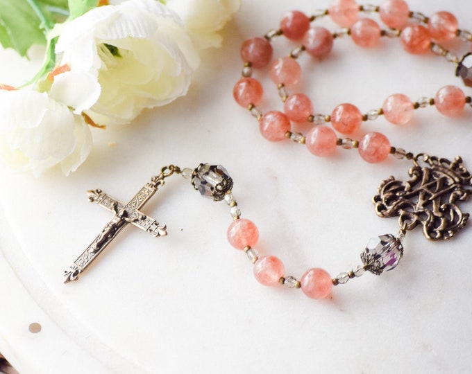 Auspice Maria Catholic Rosary Beads - Rosary - Confirmation Gift - Catholic Gift - First Communion - Mother's Day