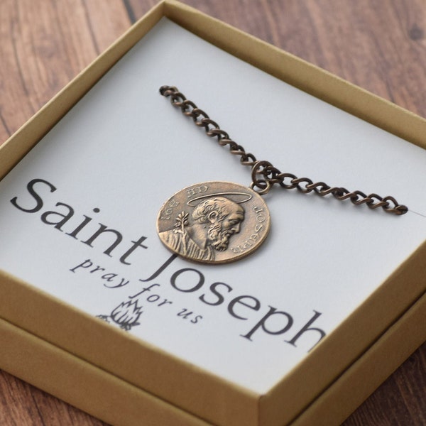 St. Joseph Medal Consecration to Joseph Gift Pendant and Chain