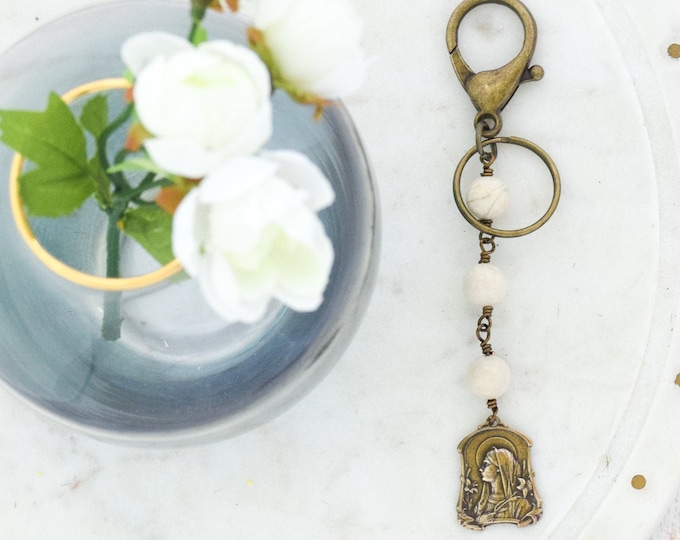 Our Lady of the Lilies Catholic Zipper Pull Key Chain