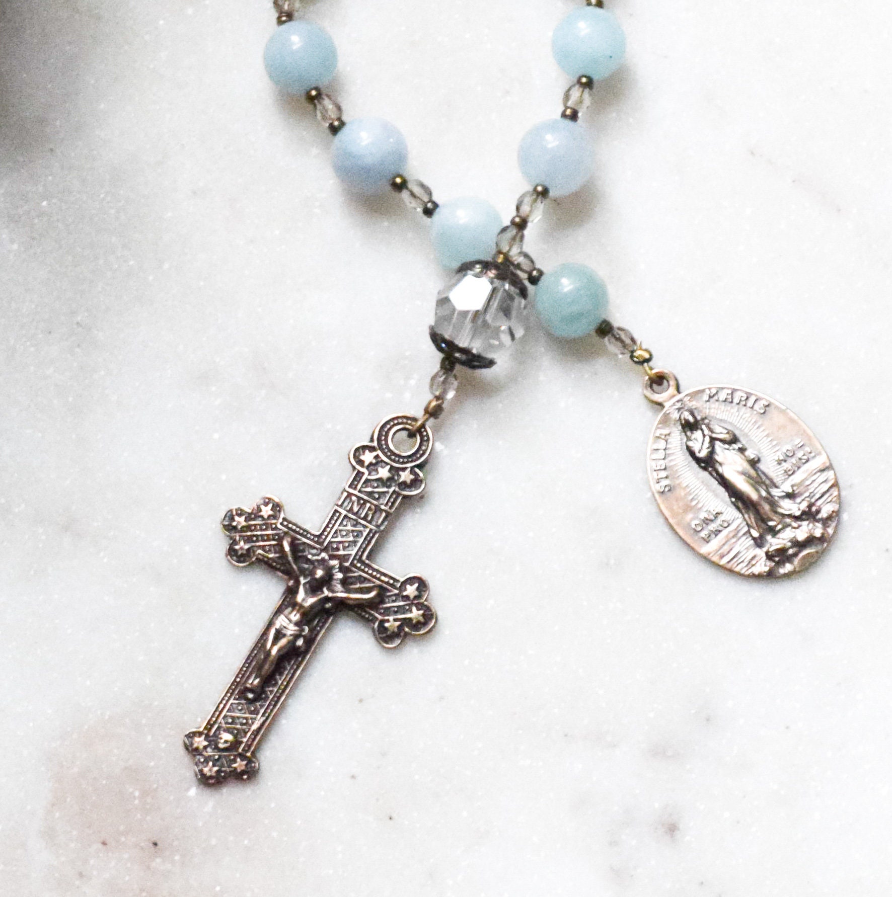 thumbnail image 2 of STELLA MARIS One Decade Pocket Rosary Tenner Catholic Rosary Breads 2 of 13
