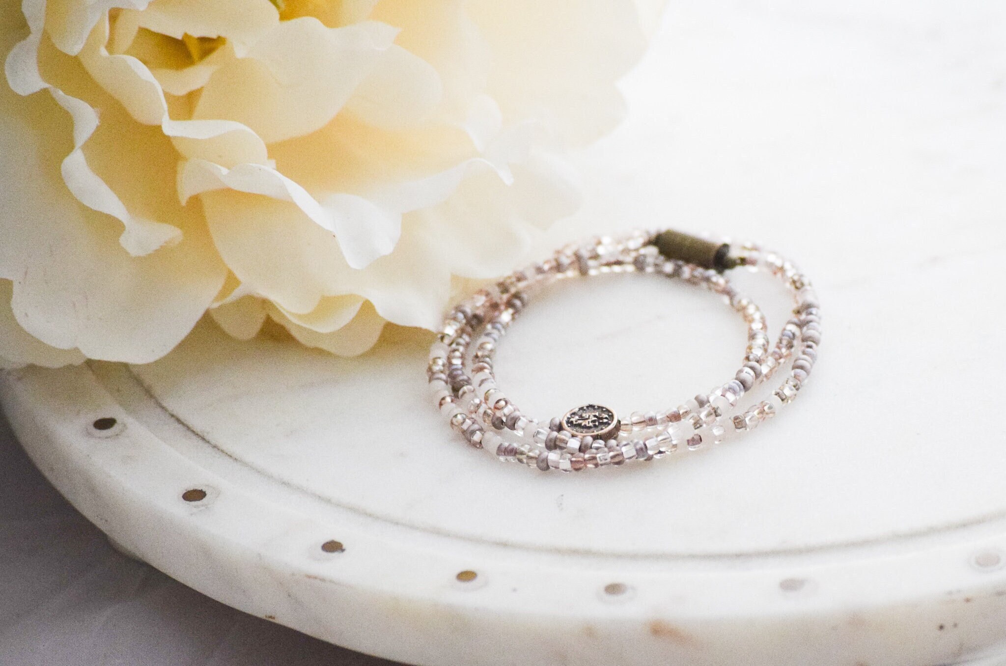 Miraculous Medal Triple Wrap Bracelet Catholic Gift Catholic