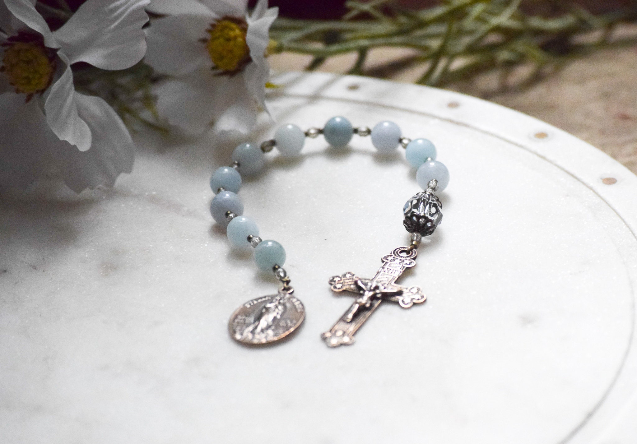 thumbnail image 2 of STELLA MARIS One Decade Pocket Rosary Tenner Catholic Rosary Breads 2 of 13