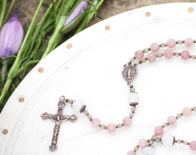 First Communion Rosary in Blue or Pink - Rosary - Confirmation Gift - Catholic Gift - First Communion - Pink Rosary - Blue Rosary