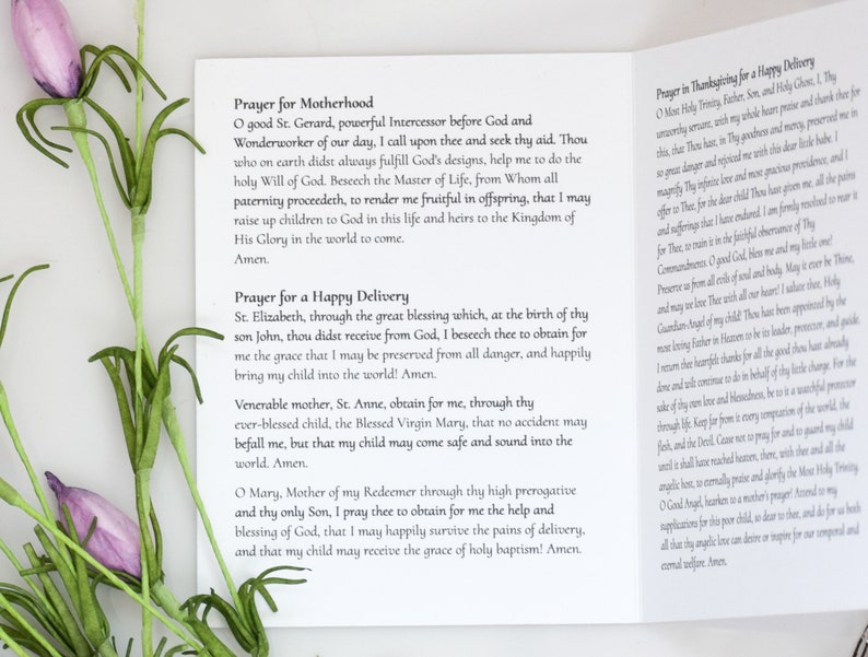 Pregnant Expectant Mothers Prayer Card