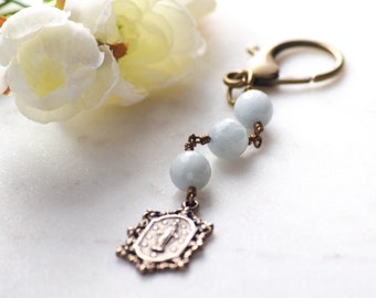 Miraculous Medal Zipper Pull Key Chain Catholic Purse Charm