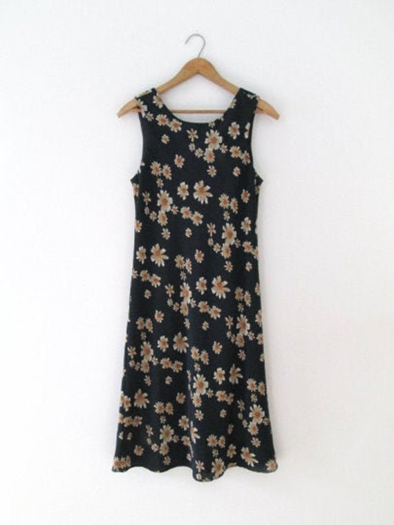 90s Daisy Print Dress US 9-10 1990s Tank Sleeveless