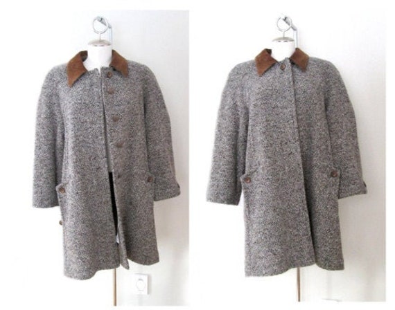 Vintage 60's/70's two toned classic wool coat. jac