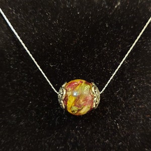 Keepsake 16mm stone necklace made with your dried flowers from any meaningful occasion Also Available in 10mm, 12mm