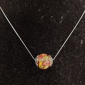 Keepsake 16mm stone necklace made with your dried flowers from any meaningful occasion Also Available in 10mm, 12mm