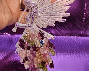 Keepsake Hanging Angel made with your dried flowers from any meaningful occasion. Can also be used as a Christmas Ornament
