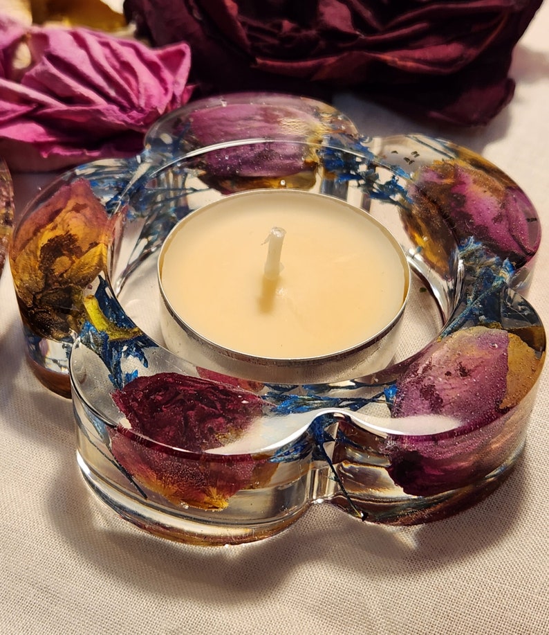 Custom Made Tea Candle Holders Made With Your Dried Etsy