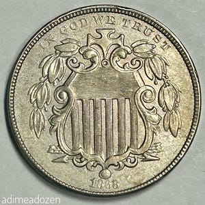 1868 5C Shield Nickel