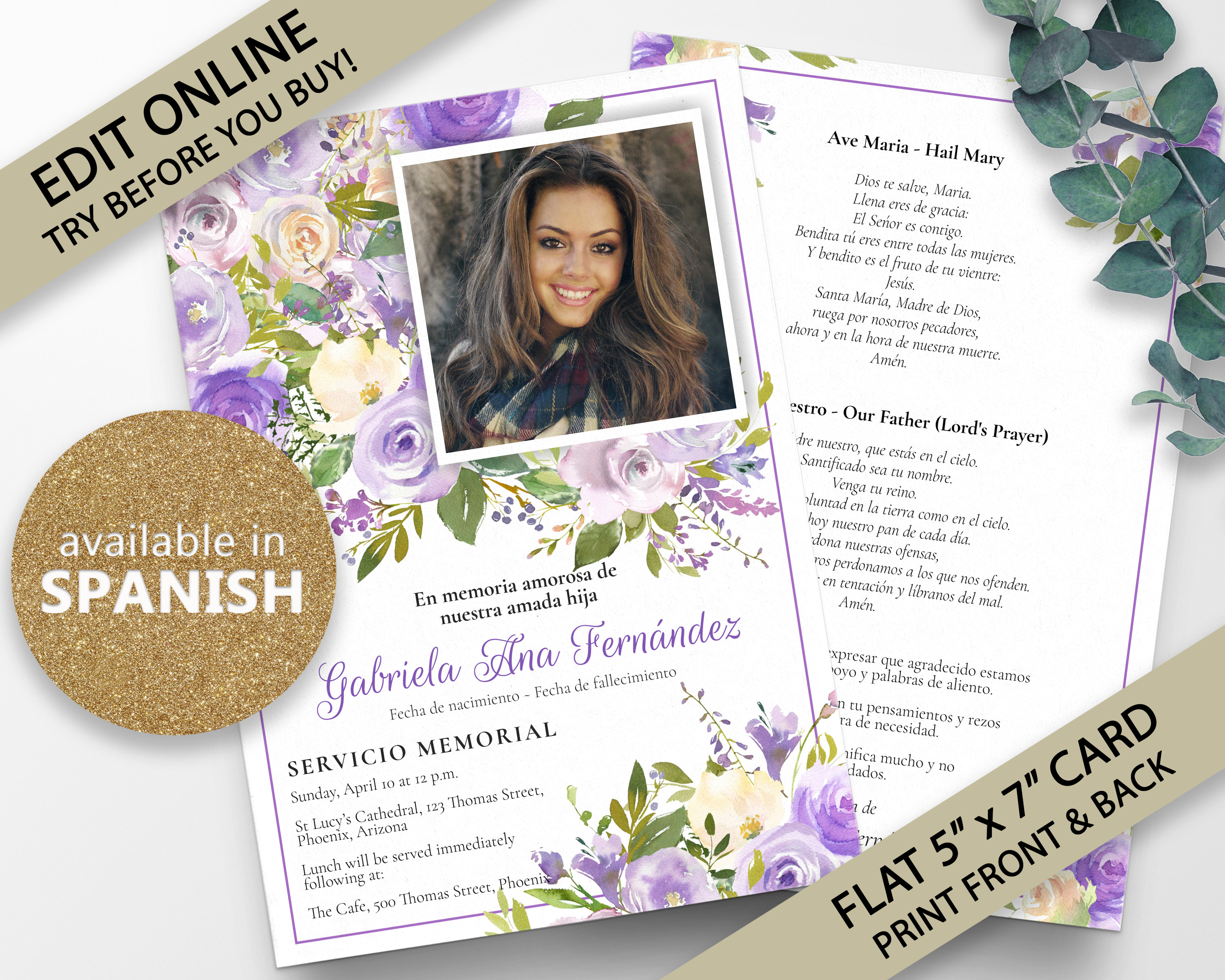 Funeral Program Template Funeral Card Funeral Program Etsy