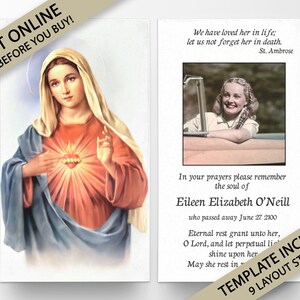 Funeral Prayer Cards, Memorial Prayer Cards, Catholic Prayer Cards, Personalized Prayer Cards for Funeral, Prayer Cards Catholic, P120