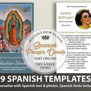 Tarjetas de oración, Tarjetas de oración en español, Tarjetas de oración católicas, Tarjetas de oración personalizadas para el funeral, Tarjetas de oración católicas, Tarjeta funeraria SP5