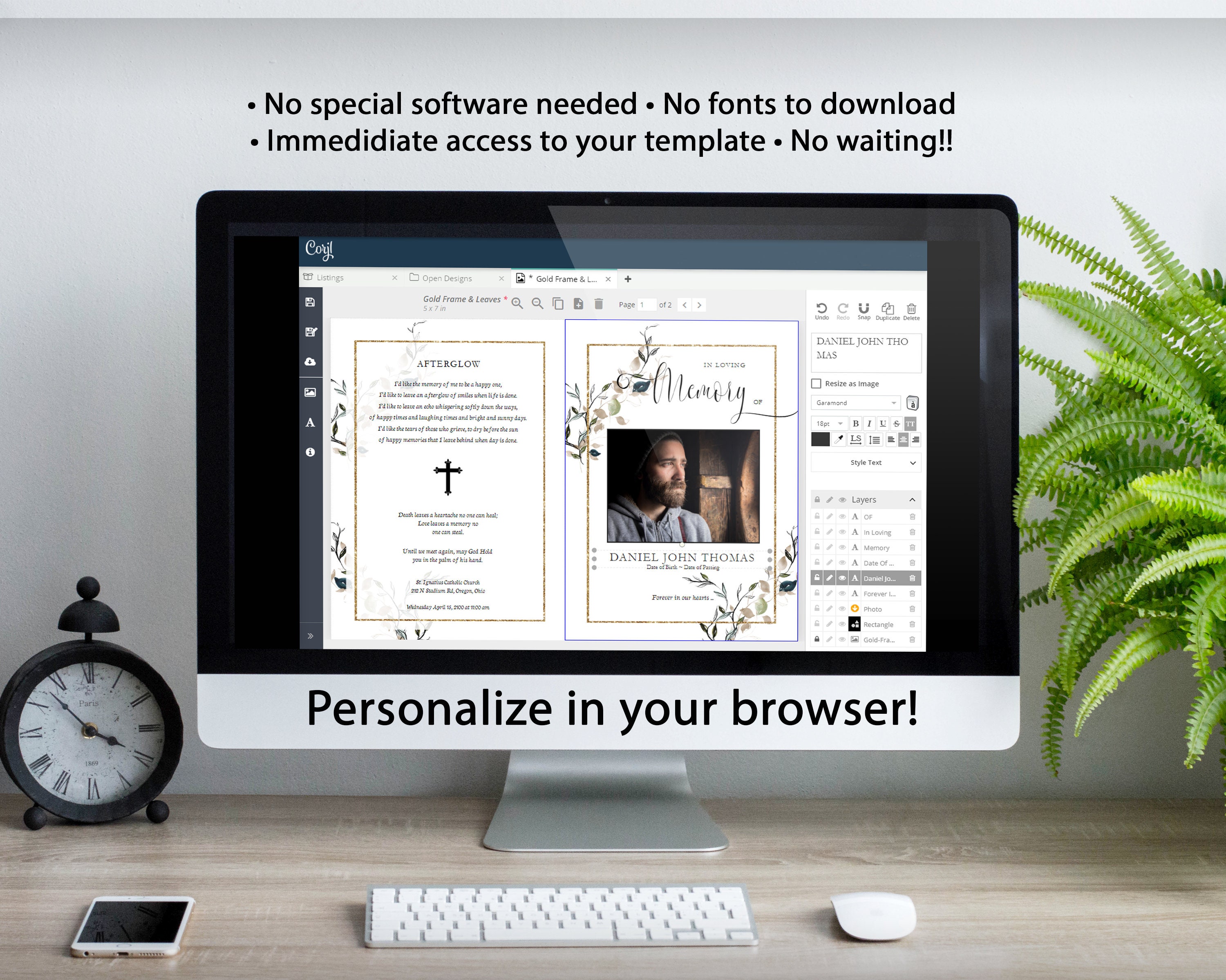 Printable Funeral Program Template Order of Service Etsy Australia