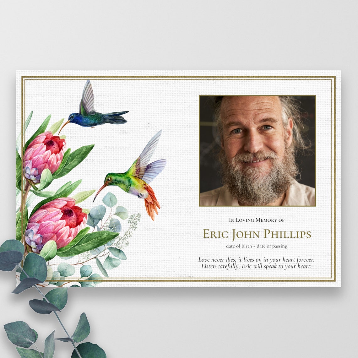 Funeral Thank You Card Template Funeral Cards Funeral Etsy