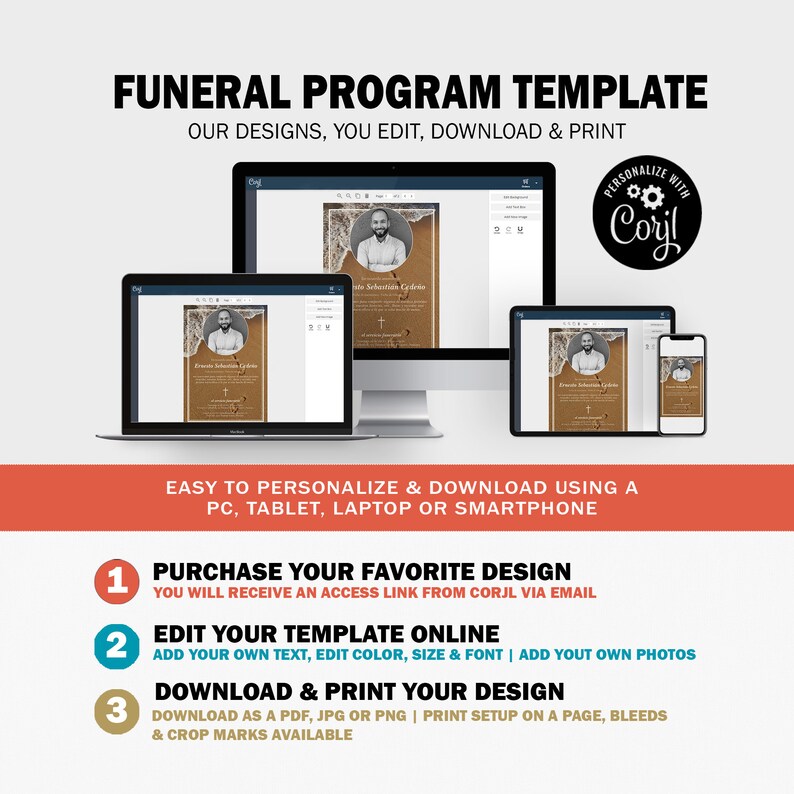 Spanish Funeral Program Template Spanish Memorial Service Etsy