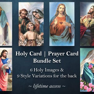 Holy Cards | Prayer Cards Templates Bundle Set
