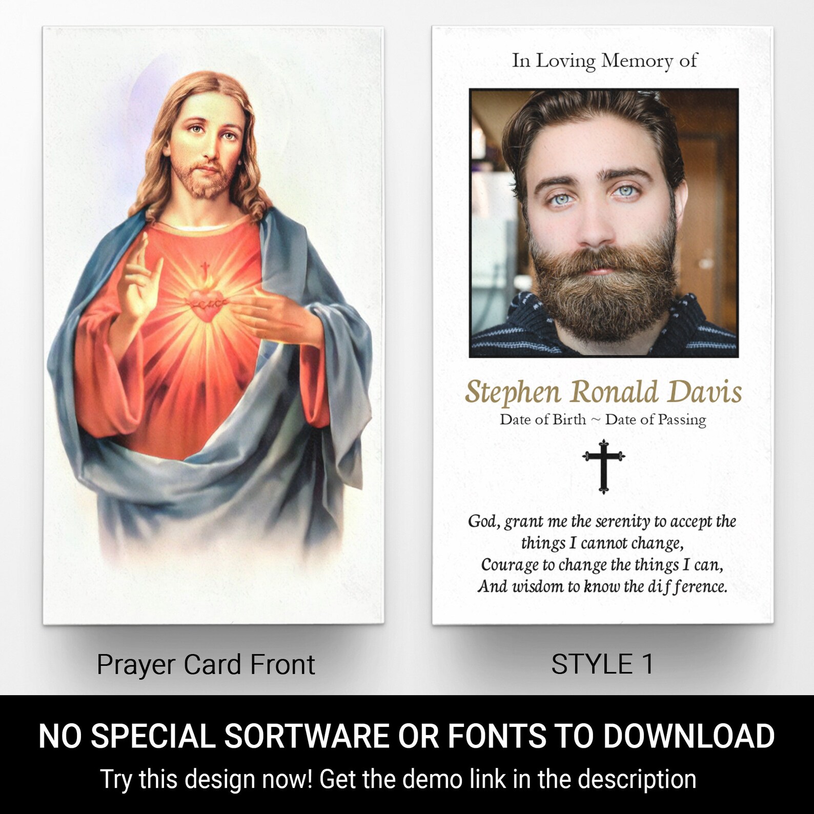 Prayer Cards Memorial Prayer Cards Catholic Prayer Cards Etsy