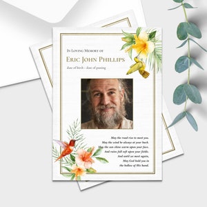 funeral program template, funeral programs, obituary, funeral service program, memorial cards, funeral memorial cards, funeral cards, FP61