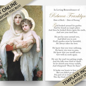 Biglietti di preghiera funebri, Biglietti di preghiera commemorativi, Biglietti di preghiera cattolici, Biglietti di preghiera personalizzati per funerali, Biglietti di preghiera cattolici, P113