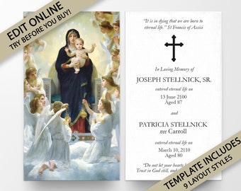 Prayer Cards, Memorial Prayer Cards, Catholic Prayer Cards, Personalized Prayer Cards for Funeral, Prayer Cards Catholic, Funeral Cards, P97