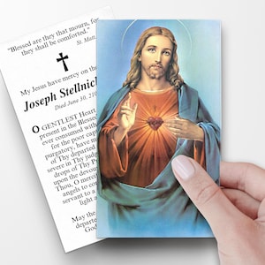 Prayer Cards, Memorial Prayer Cards, Catholic Prayer Cards, Personalized Prayer Cards for Funeral, Prayer Cards Catholic, Funeral Cards, P87