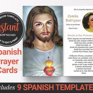 Tarjetas de oración, Tarjetas de oración en español, Tarjetas de oración católicas, Tarjetas de oración personalizadas para el funeral, Tarjetas de oración católicas, Tarjetas funerarias SP7