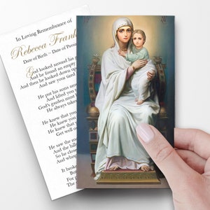 Biglietti di preghiera, Madre Maria e Gesù Bambino, biglietti di preghiera funebri cattolici, biglietti funebri, biglietti di preghiera cattolici, biglietti di preghiera funebri P33