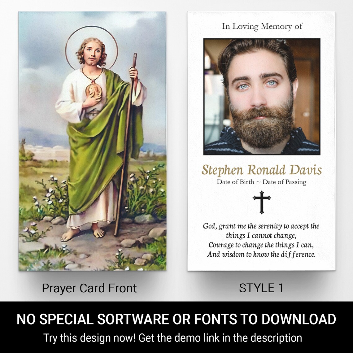 Prayer Cards St Jude Catholic Funeral Prayer Cards Prayer Etsy