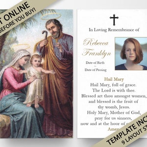 Prayer Cards, Memorial Prayer Cards, Catholic Prayer Cards, Personalized Prayer Cards for Funeral, Prayer Cards Catholic, Funeral Card, P16
