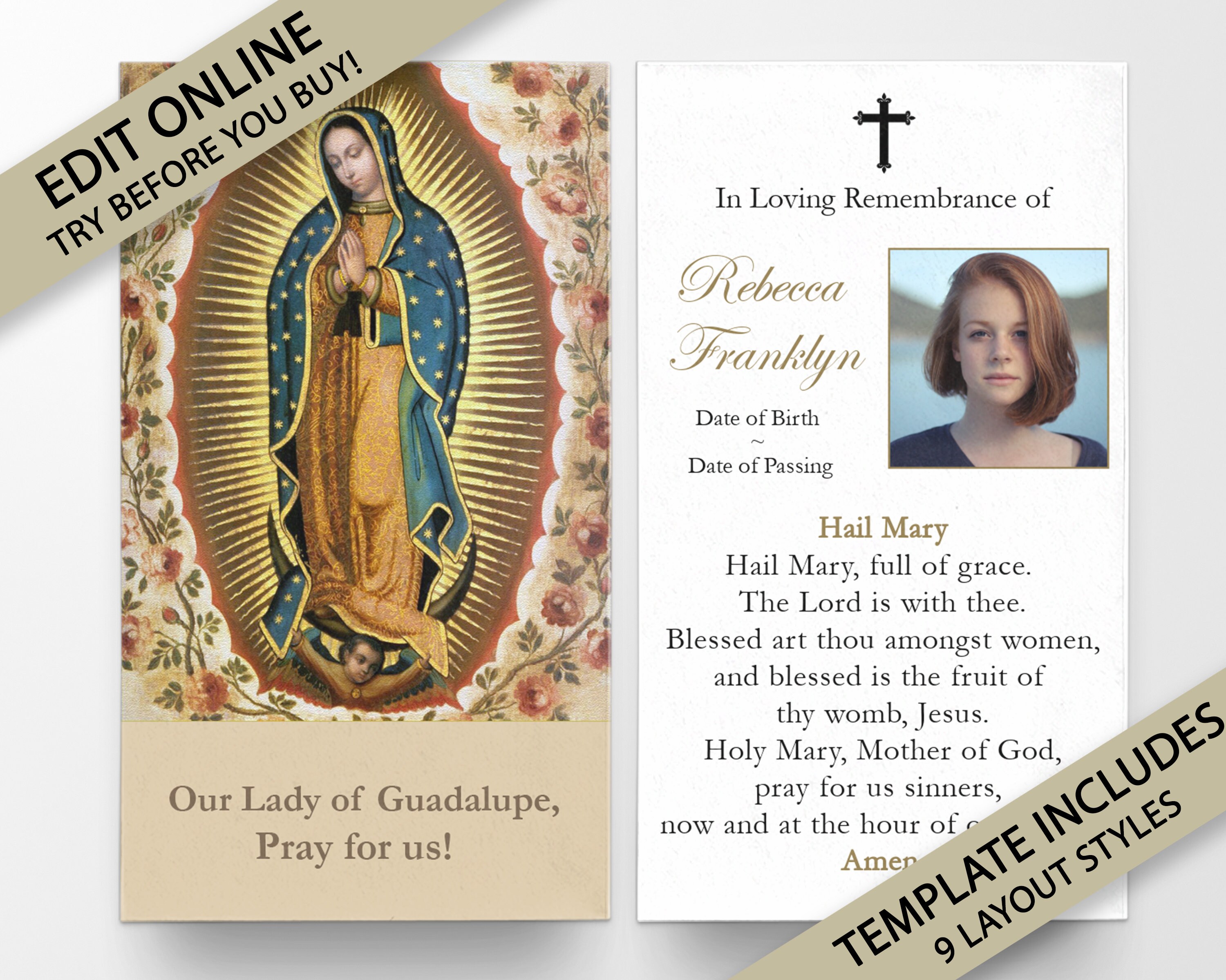 Funeral Prayer Card Template
