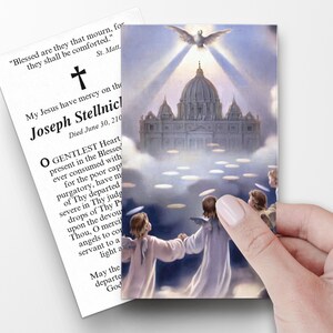 Tarjetas de oración, Creer en el Espíritu Santo, Tarjetas de oración conmemorativas, Tarjetas de oración católicas, Tarjetas de oración personalizadas para el funeral, Tarjetas funerarias