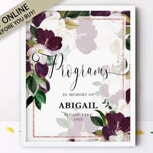 Editable Funeral Welcome Sign - Celebration of Life Decoration | Large Funeral Sign | Memorial Sign | Funeral Decor | Editable Template, F18
