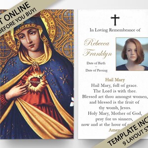 Prayer Cards, Memorial Prayer Cards, Catholic Prayer Cards, Personalized Prayer Cards for Funeral, Prayer Cards Catholic, Funeral Card, P12